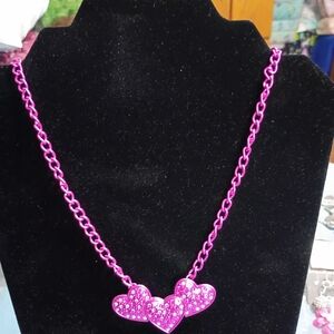 paparazzi Hot Pink Triple Heart Pendant Necklace